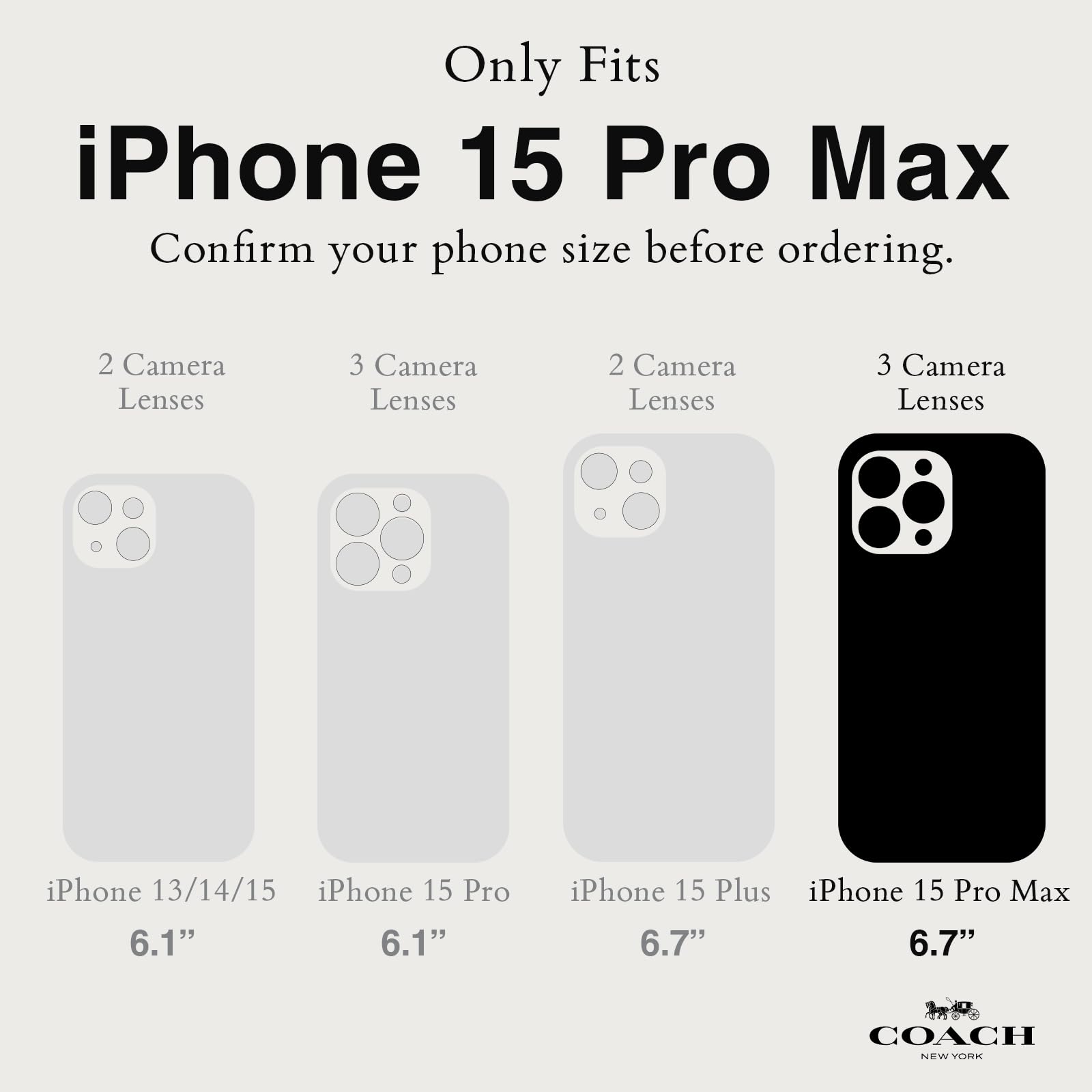 Amazon.com: Coach iPhone 15 Pro Max Case, Compatible with MagSafe